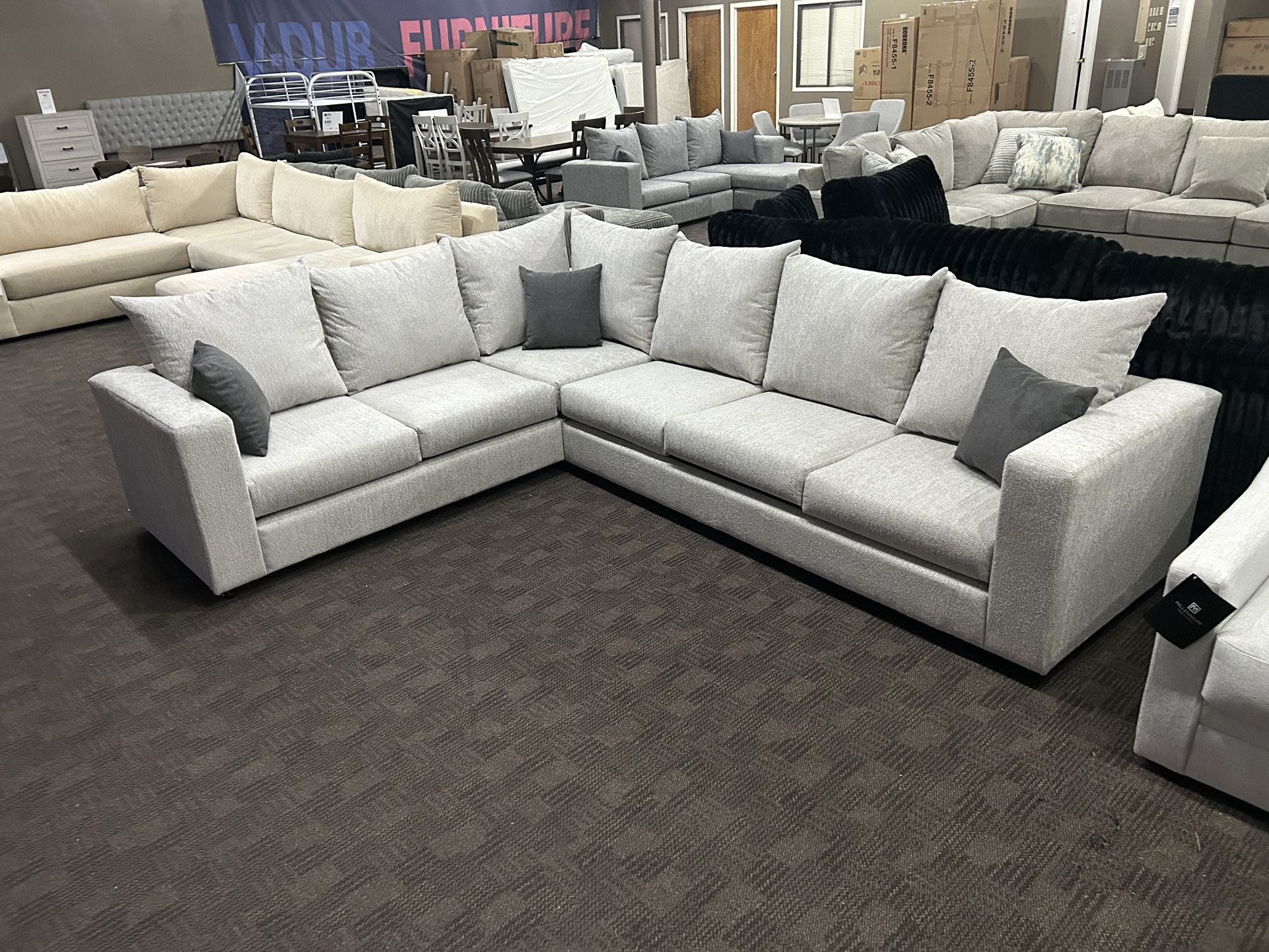 Light Gray Modern Large Sectional