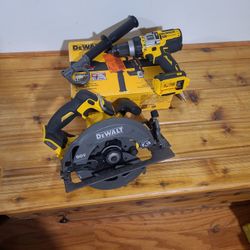 Dewalt 60V 'Max' Circular Saw, 20V 'Flexvolt Advantage' 1/2" Hammer Drill