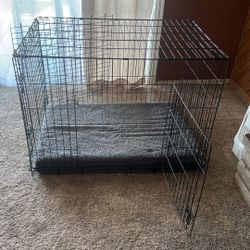 Large 2-door Dog Crate w/new pad