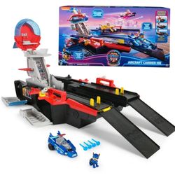 PAW Patrol: The Mighty Movie, Aircraft Carrier HQ, Chase Figure & Police Car