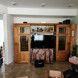 Oak entertainment center