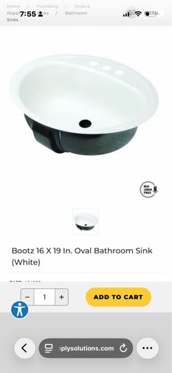Boots 19 in oval bathroom sink in white