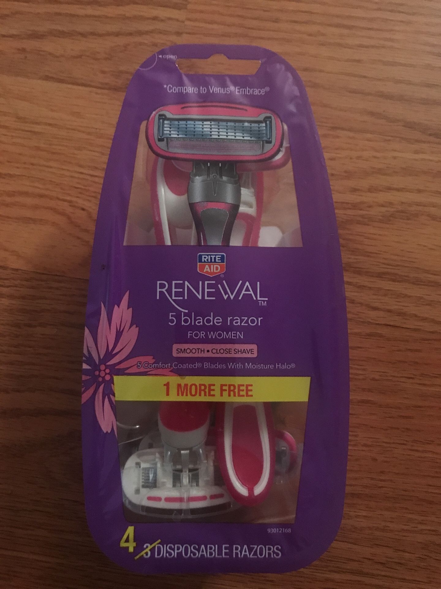 Rite aid renewal razor 5 blades 4 count $5