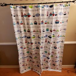 2 Panel Shower Curtain In Excellent Condition. Rod Not Included 