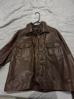 Brown leather jacket