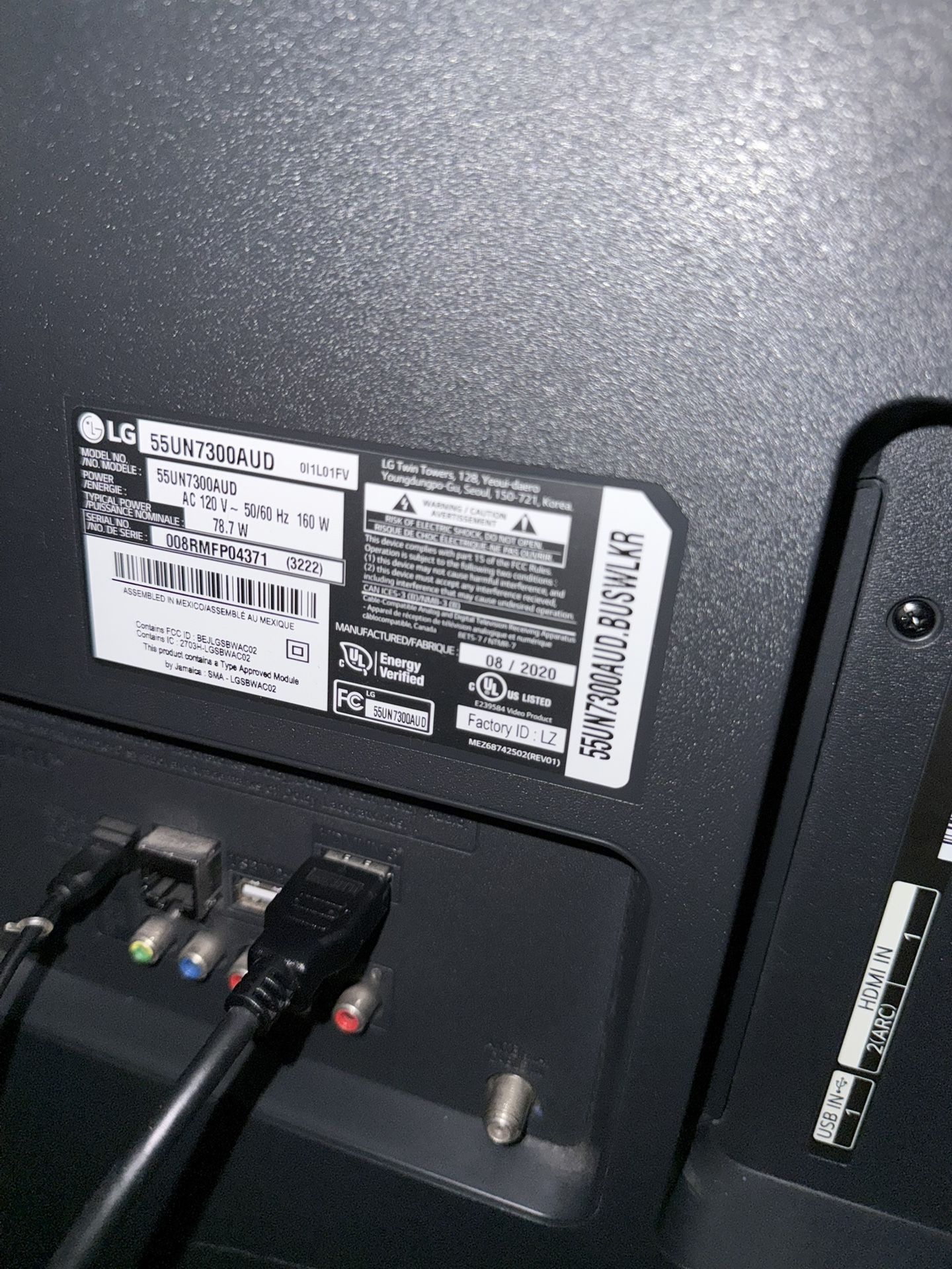 55 LG smart tv