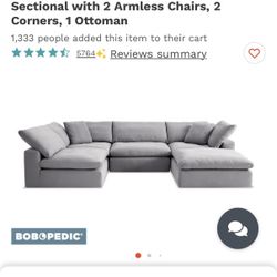 Dream Sectional Modular Couch Cloud Gray Bob’s Furniture Rh Restoration Hardware Dupe Similar