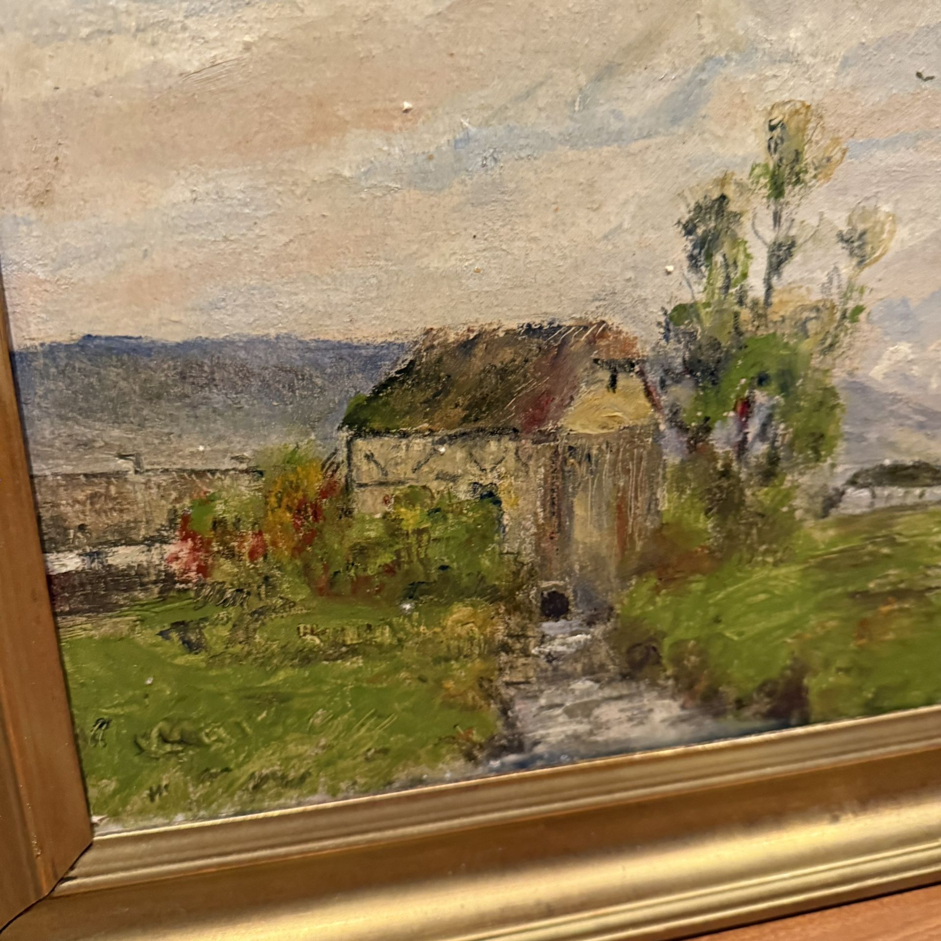 Vintage Landscape Oil Painting 20x16.5 Signed ODOC Norway Label Original Art