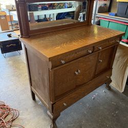 Antique Hutch with Mirror