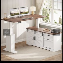 Country Finished White Desk L Shape