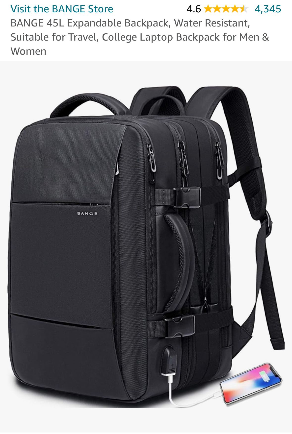 BANGE 45L Expandable Backpack