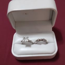 White Gold Engagement And Matching Wedding Band For $150