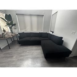 Black Couch L Shaped Sofa