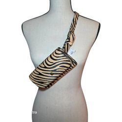 Banana Republic Calf Hair Belt Bag Size Small Warm Zebra 