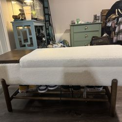 White Ottoman With Storage