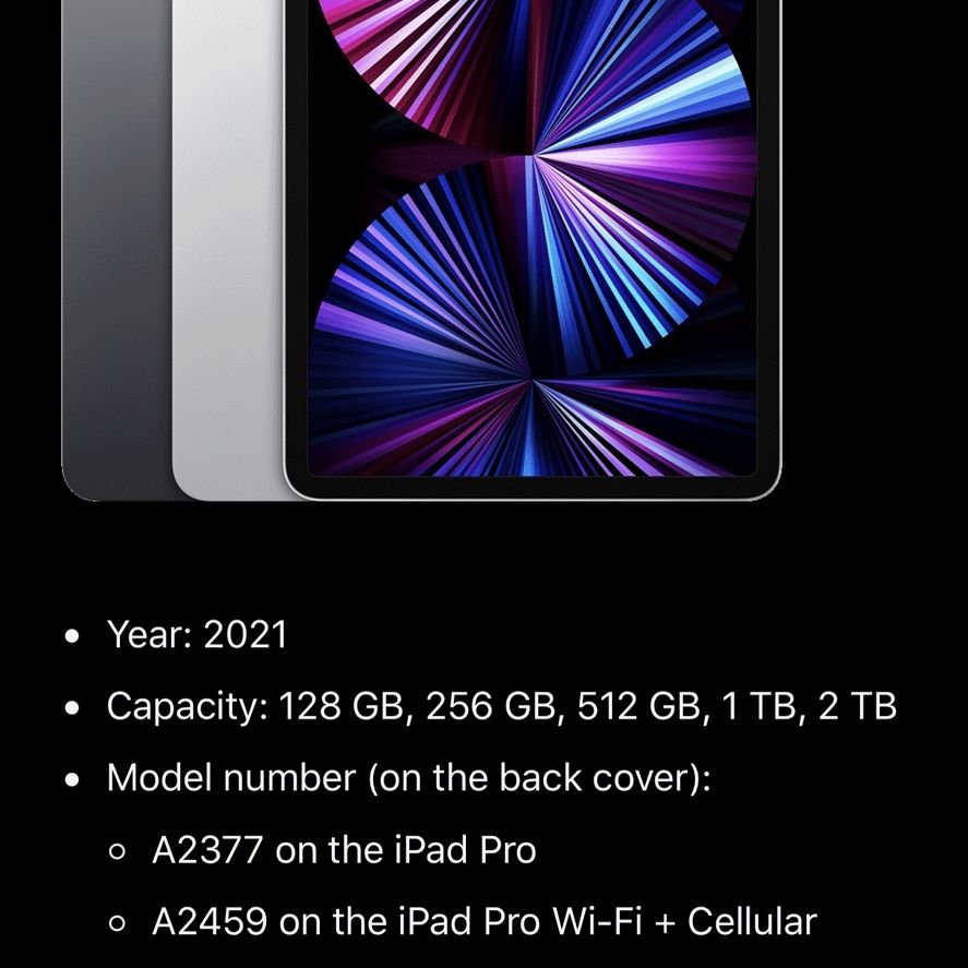 iPad Pro 2021 9.5-10 Inch Wifi 256gb 