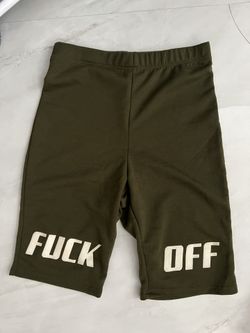 Fashion nova Khaki green Off-White biker shorts
