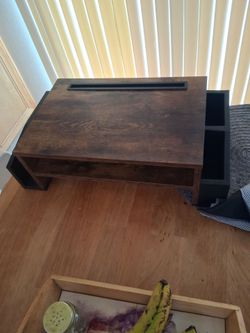 Houseware Desk Monitor Stand Riser, Rustic Brown