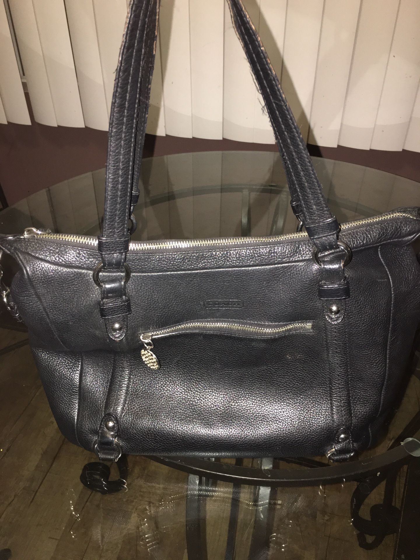 Boho Coach black leather bag