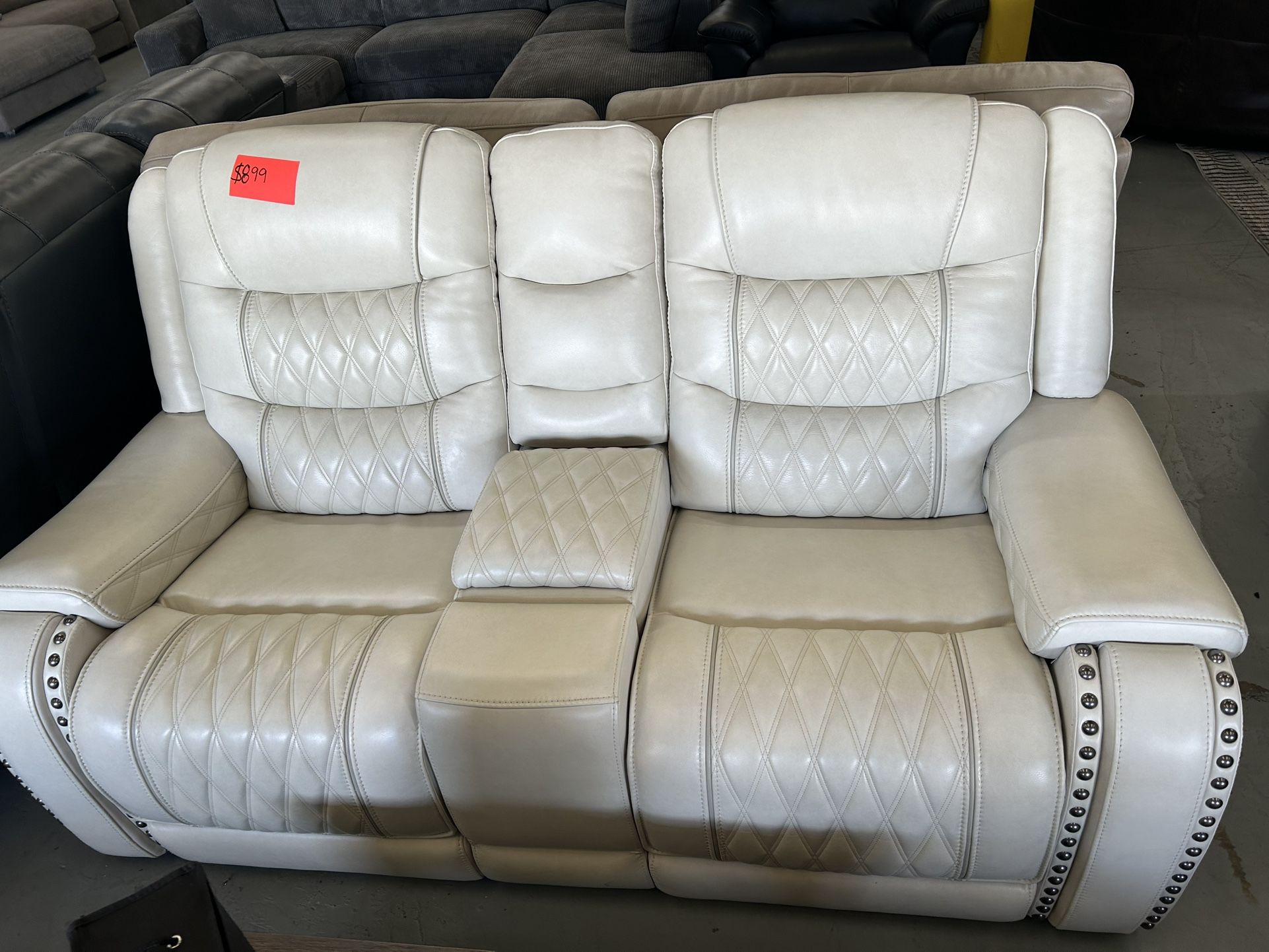 Biege Leather Recliner
