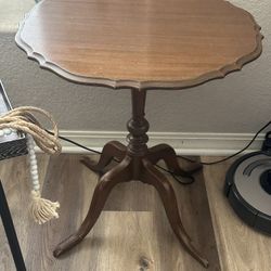 Vintage Walnut Round Tea Table