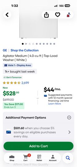 ***G.E washer NEW***