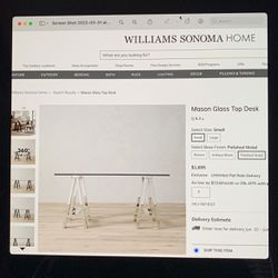 Glass Top Desk By Williams Sonoma