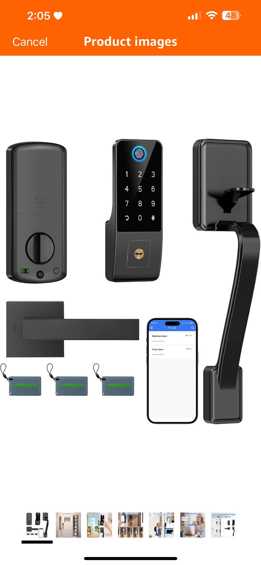 Smart Fingerprint Door Lock with Keypad – Keyless Entry Deadbolt for Front Door, Smart Door Locks for Front Door,App Control, Auto Lock,Easy Installat