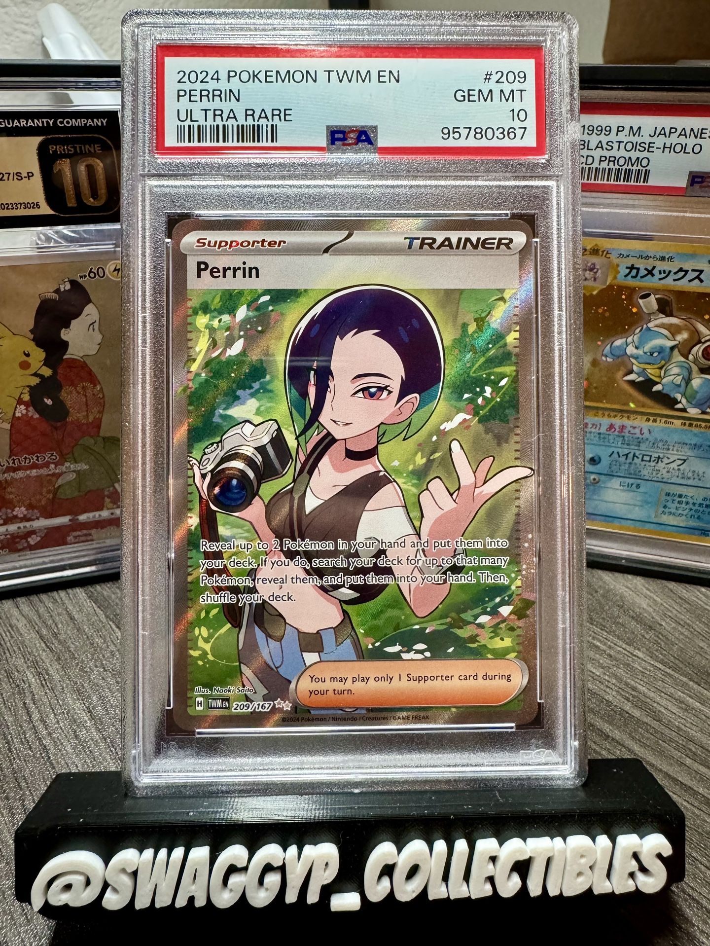 ◓Perrin 209/167 Twilight Masquerade- Pokémon Trainer Ultra Rare PSA Gem Mint 10◓