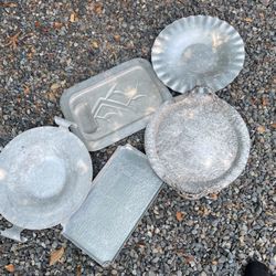 Five Aluminum Plates Large