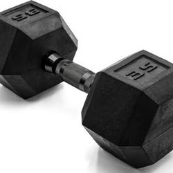NEW 35LB Single CAP Barbell  Rubber Encased Hex Dumbbell  with Black Handle. Retail price is $39.99.