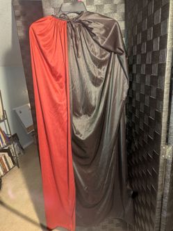 Reversible Black and Red Satin Cape