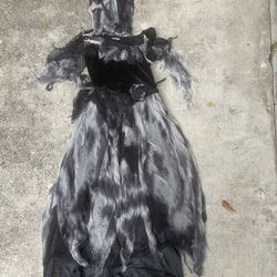 Spirit Halloween Cemetery Bride Womans Sz M 12-14 Gothic Gown 