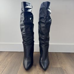 Black Leather Knee-High Boots (Vélez)