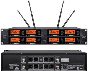 Wireless Microphone System Pro Audio 8 Channel UHF 8 Lavalier  #2316A  R8