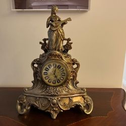Antique Tabletop Clock (17” Tall)