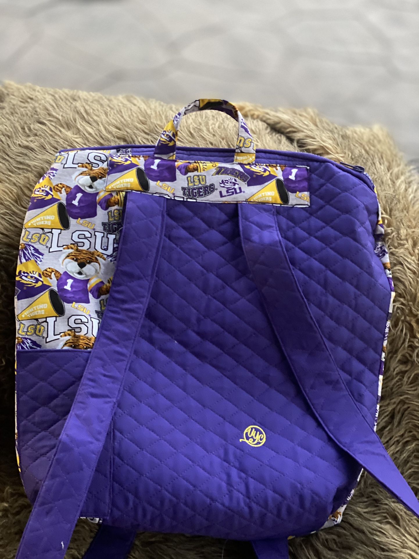 HANDMADE Quilted LSU Backpack