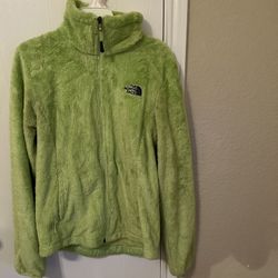 Green and Blue Turtleneck North Face Coat (XS)