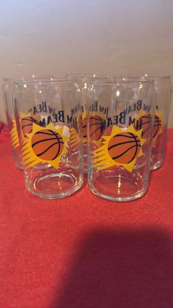 Vintage 1992 Vintage Phoenix Suns Jim Beam Collectible Beer Can Glasses