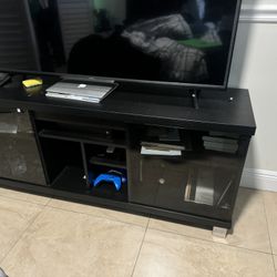 Tv Stand With Glass Doors 