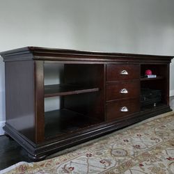 TV STAND SOLOD WOOD WITH 3 DRAWERS 