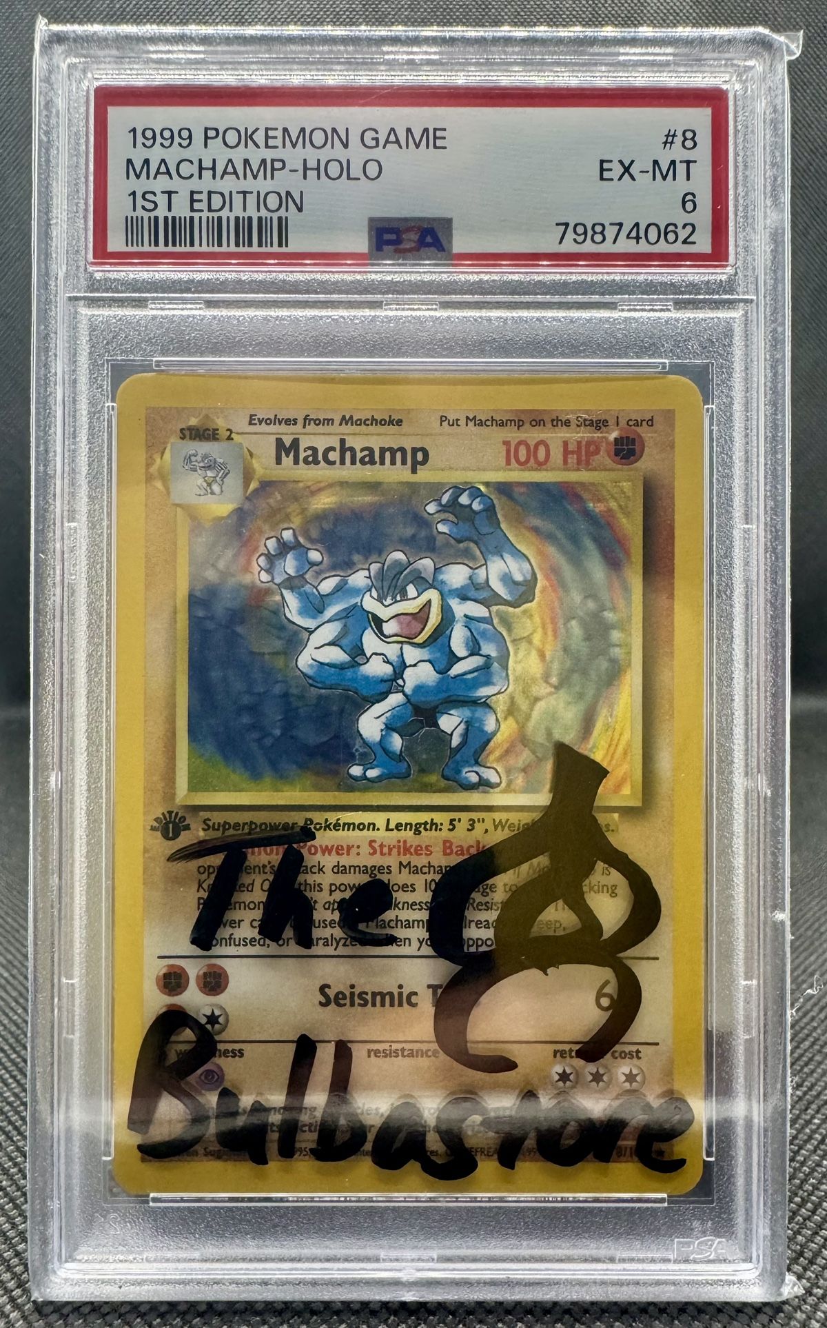 1st Edition Machamp 8 PSA 6 Signed 