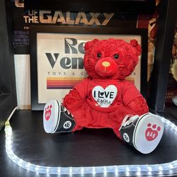 Build-A-Bear Workshop Red Roses Teddy Bear Valentine's Day w Outfit VG+