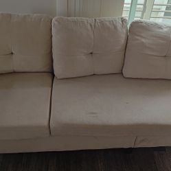 Beige Suede Leather Cushion sofa couch