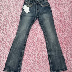 Cow Girl Styled Medium Wash Flare Jeans
