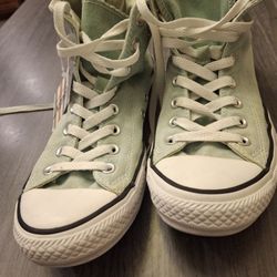 Women's Size 10 Mens Size 8 Aqua Blue High Tops  Converse Sneakers 