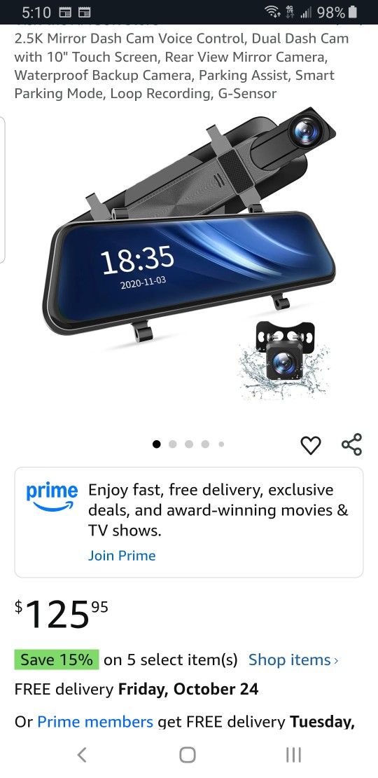 10in Dual Cash Cam Rear View Cam