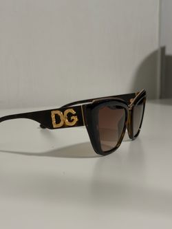 Authentic Dolce & Gabbana DG Logo Dark Tortoise Shell Women's Sunglasses