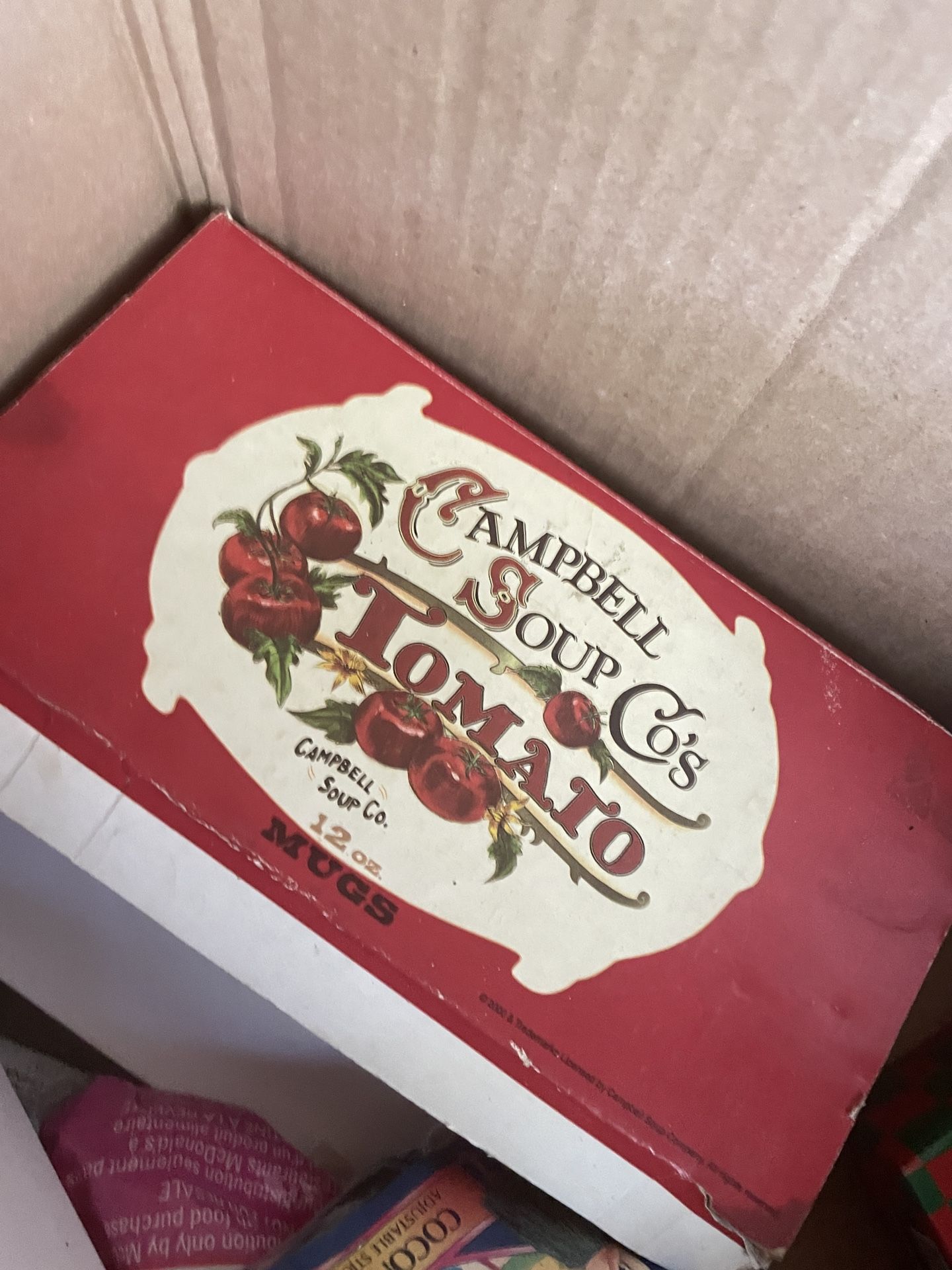 Vintage Campbells soup mugs bowls with original box set of t mugs