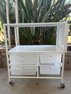 White Rolling Storage Cart / Organizer